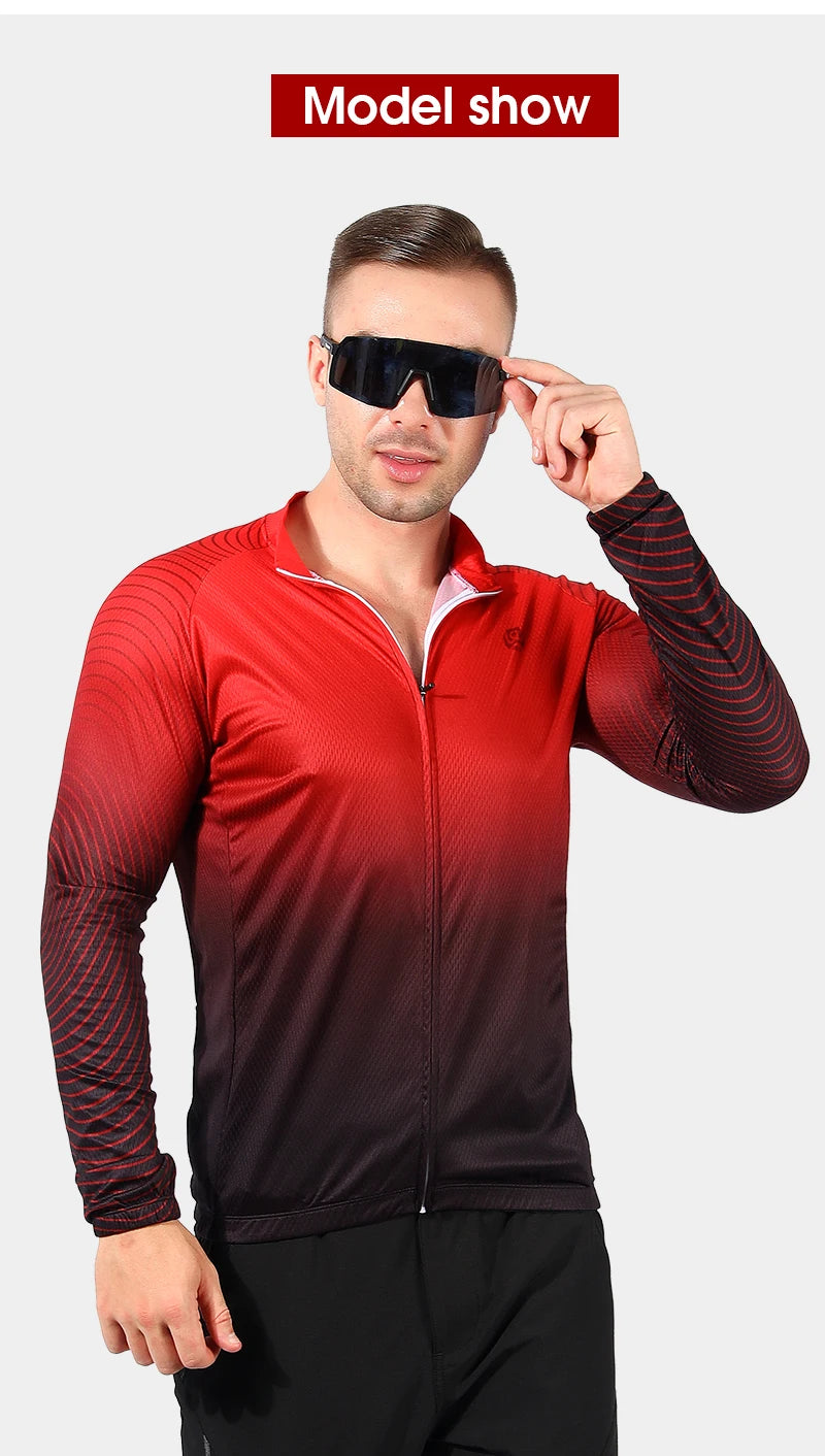 WEST BIKING Long Sleeve Cycling Jersey – Men’s Racing Shirt