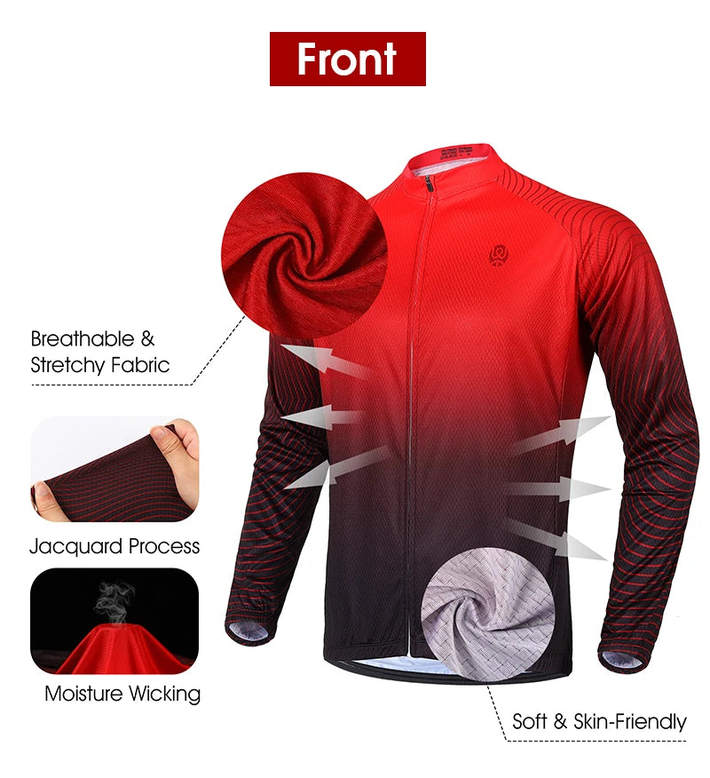 WEST BIKING Long Sleeve Cycling Jersey – Men’s Racing Shirt