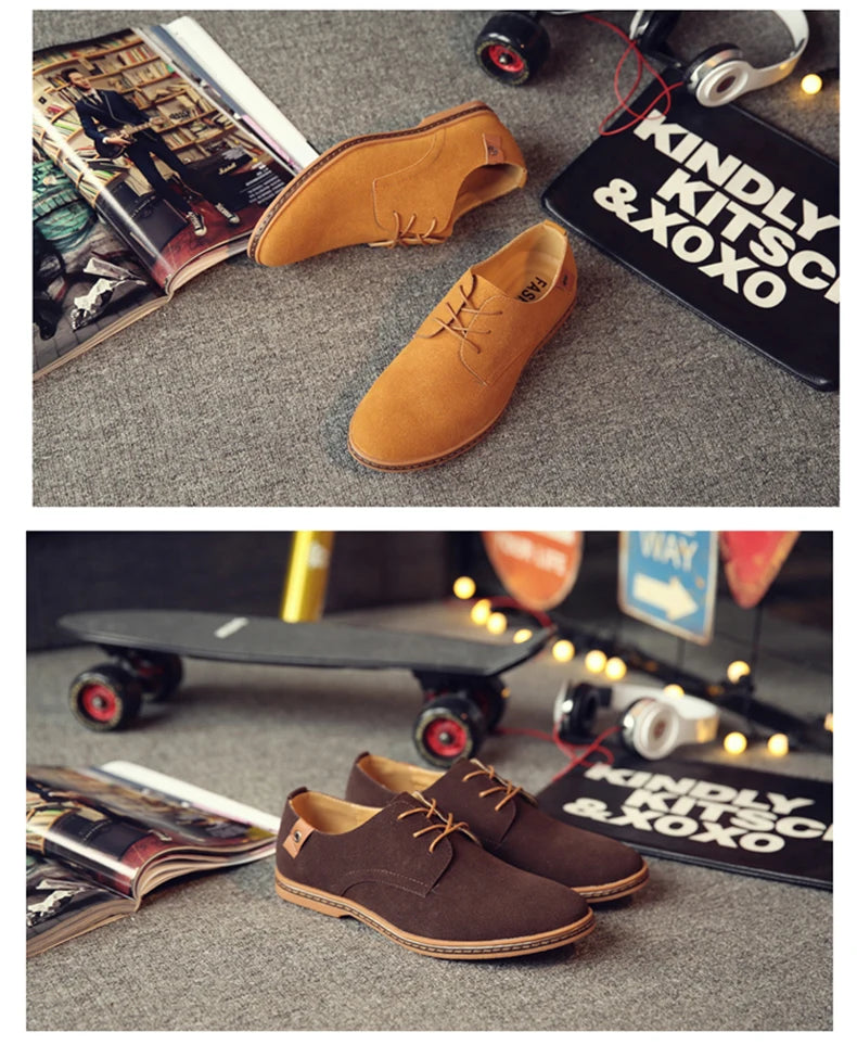 2024 Men’s Suede Oxford Shoes – Casual Dress Flats