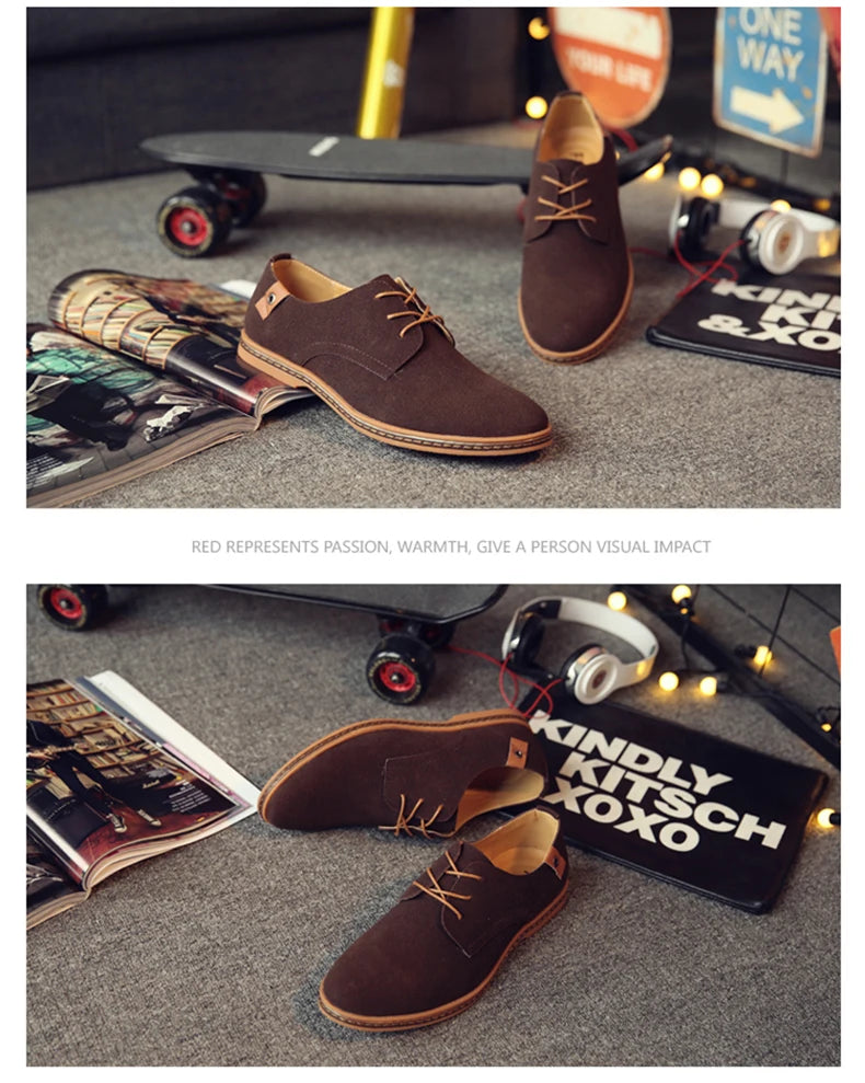 2024 Men’s Suede Oxford Shoes – Casual Dress Flats