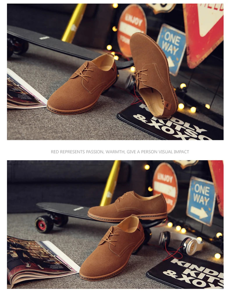 2024 Men’s Suede Oxford Shoes – Casual Dress Flats