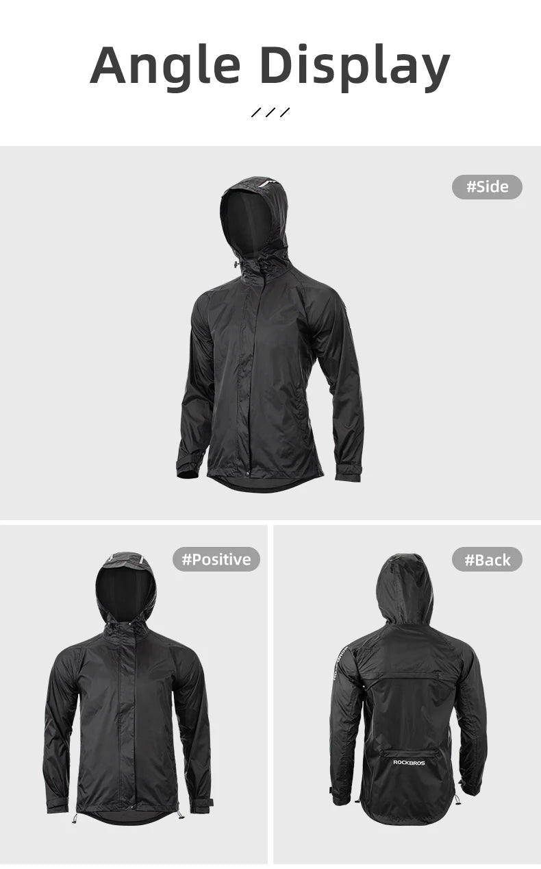 ROCKBROS Waterproof Cycling Jacket – Reflective & Hooded