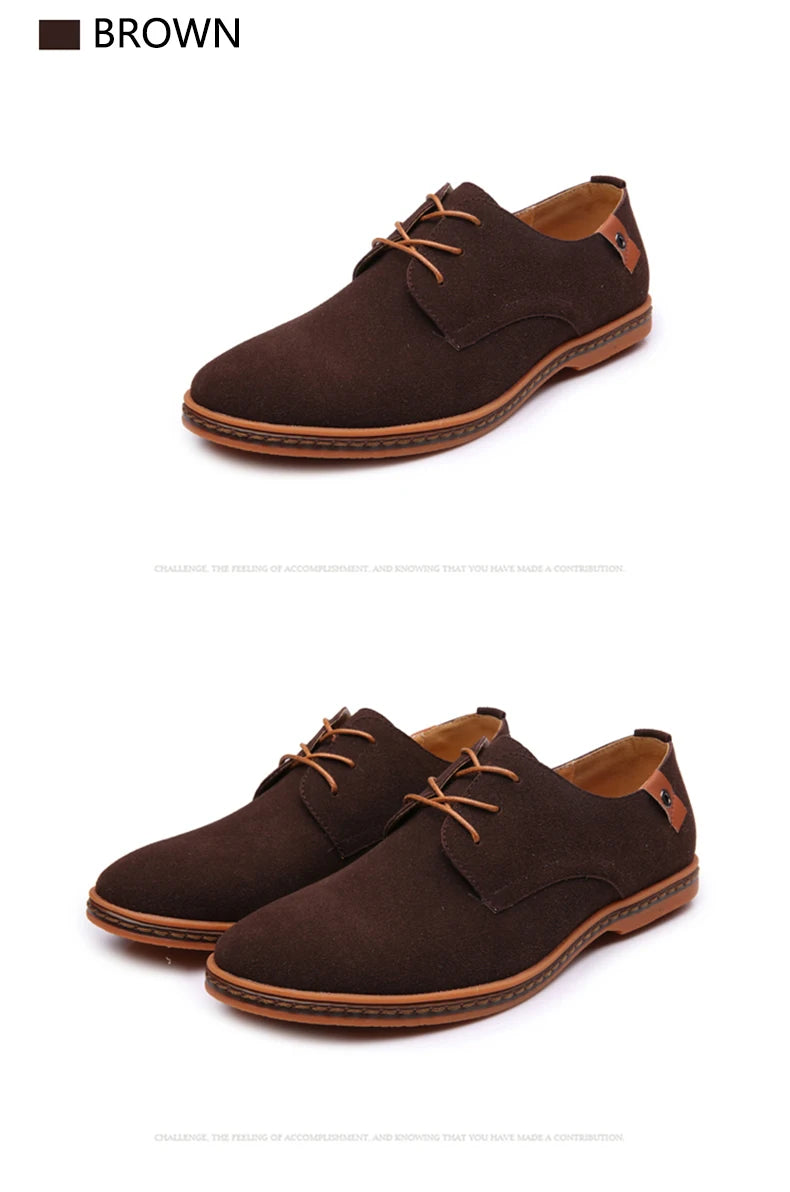 2024 Men’s Suede Oxford Shoes – Casual Dress Flats