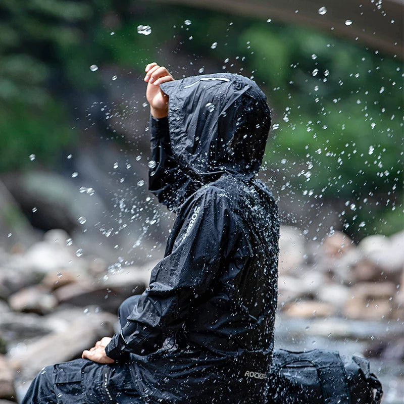 ROCKBROS Waterproof Cycling Jacket – Reflective & Hooded
