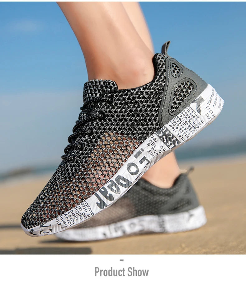 Men’s Summer Aqua Sneakers – Mesh Water Sport Shoes
