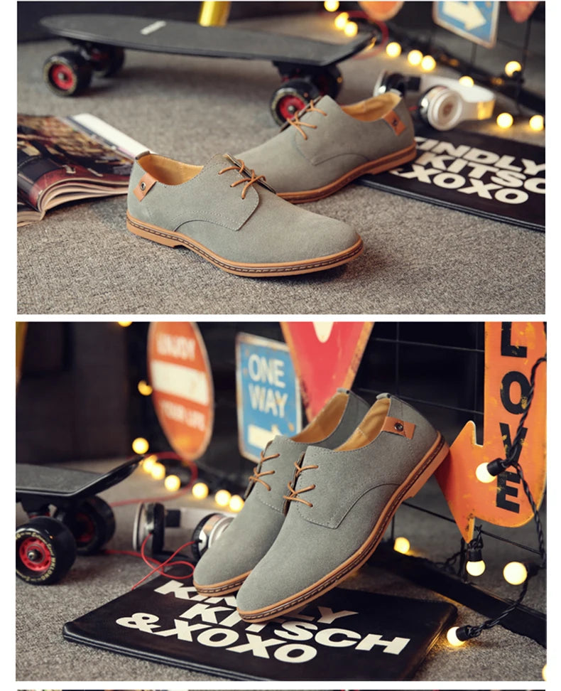 2024 Men’s Suede Oxford Shoes – Casual Dress Flats