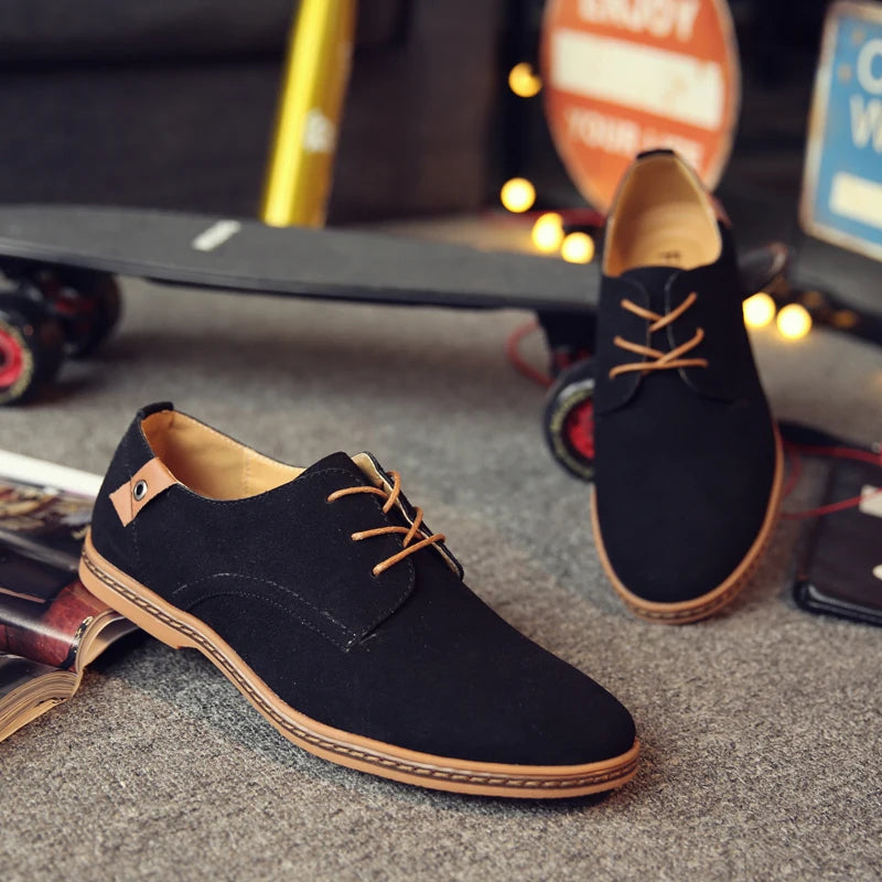 2024 Men’s Suede Oxford Shoes – Casual Dress Flats
