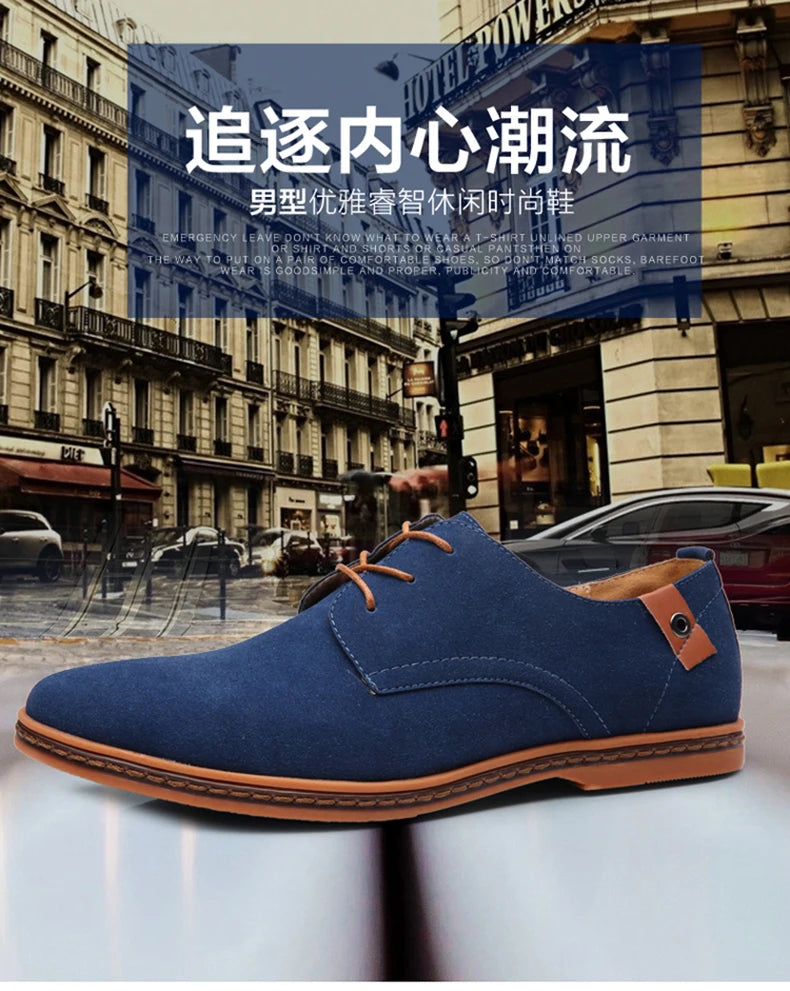 2024 Men’s Suede Oxford Shoes – Casual Dress Flats
