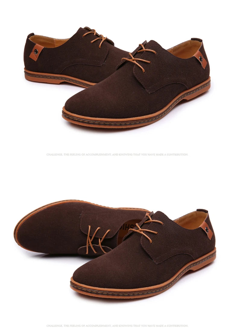 2024 Men’s Suede Oxford Shoes – Casual Dress Flats