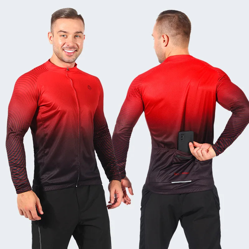 WEST BIKING Long Sleeve Cycling Jersey – Men’s Racing Shirt