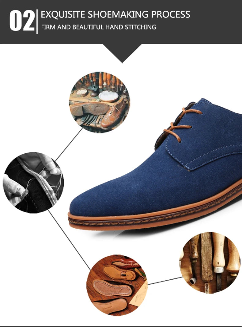 2024 Men’s Suede Oxford Shoes – Casual Dress Flats