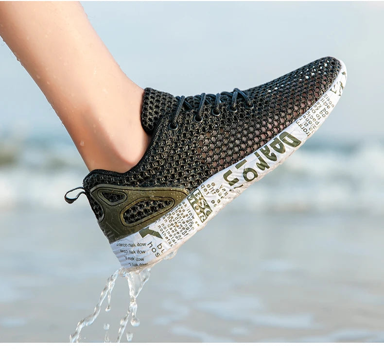 Men’s Summer Aqua Sneakers – Mesh Water Sport Shoes