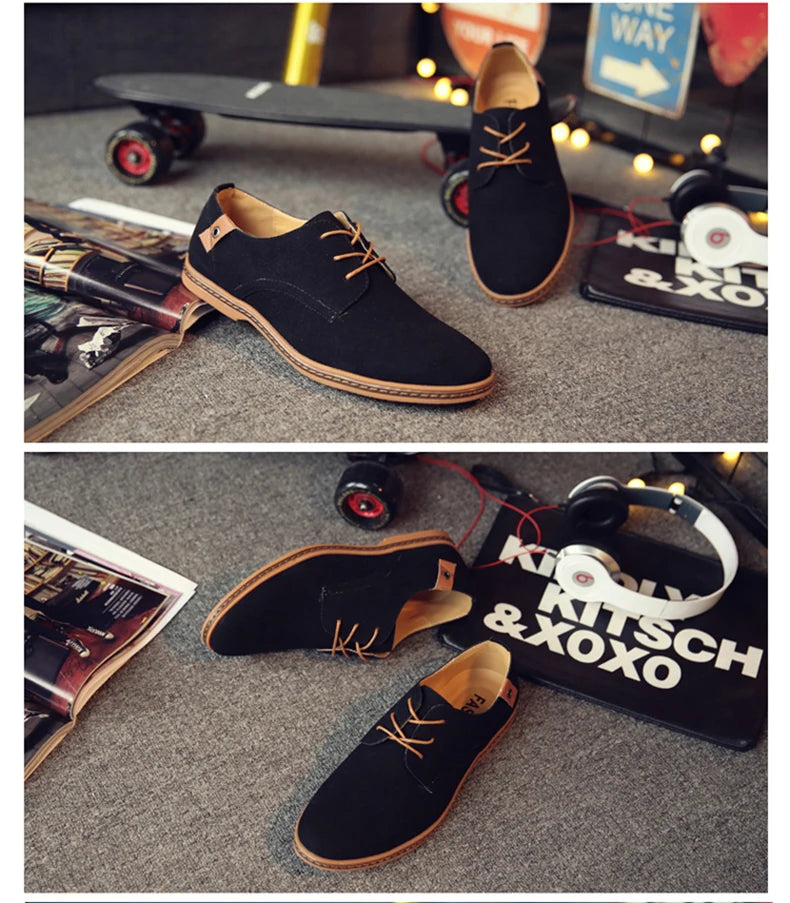 2024 Men’s Suede Oxford Shoes – Casual Dress Flats