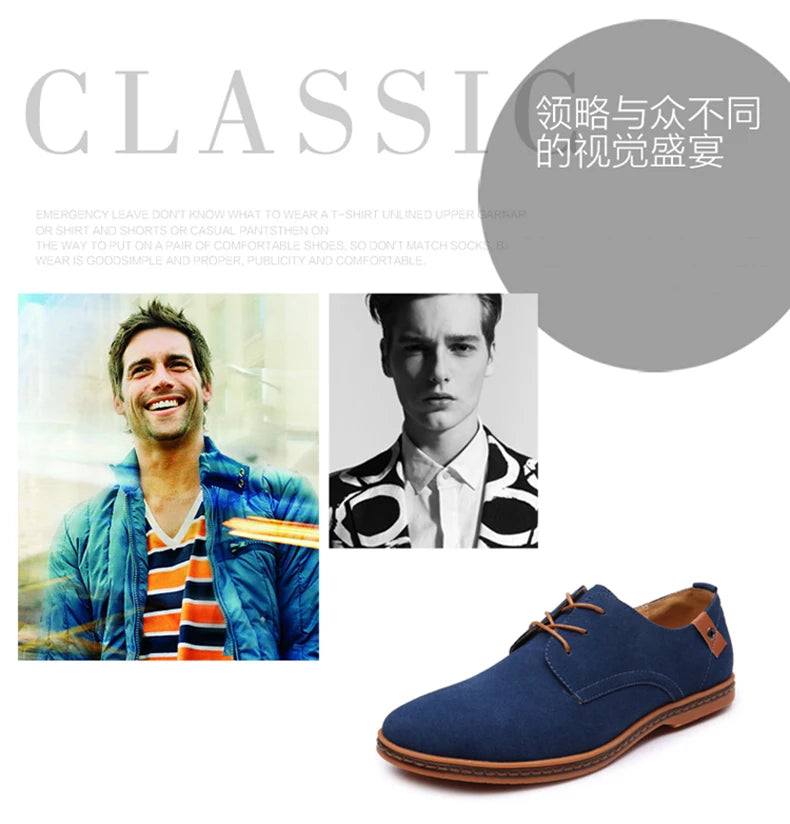 2024 Men’s Suede Oxford Shoes – Casual Dress Flats