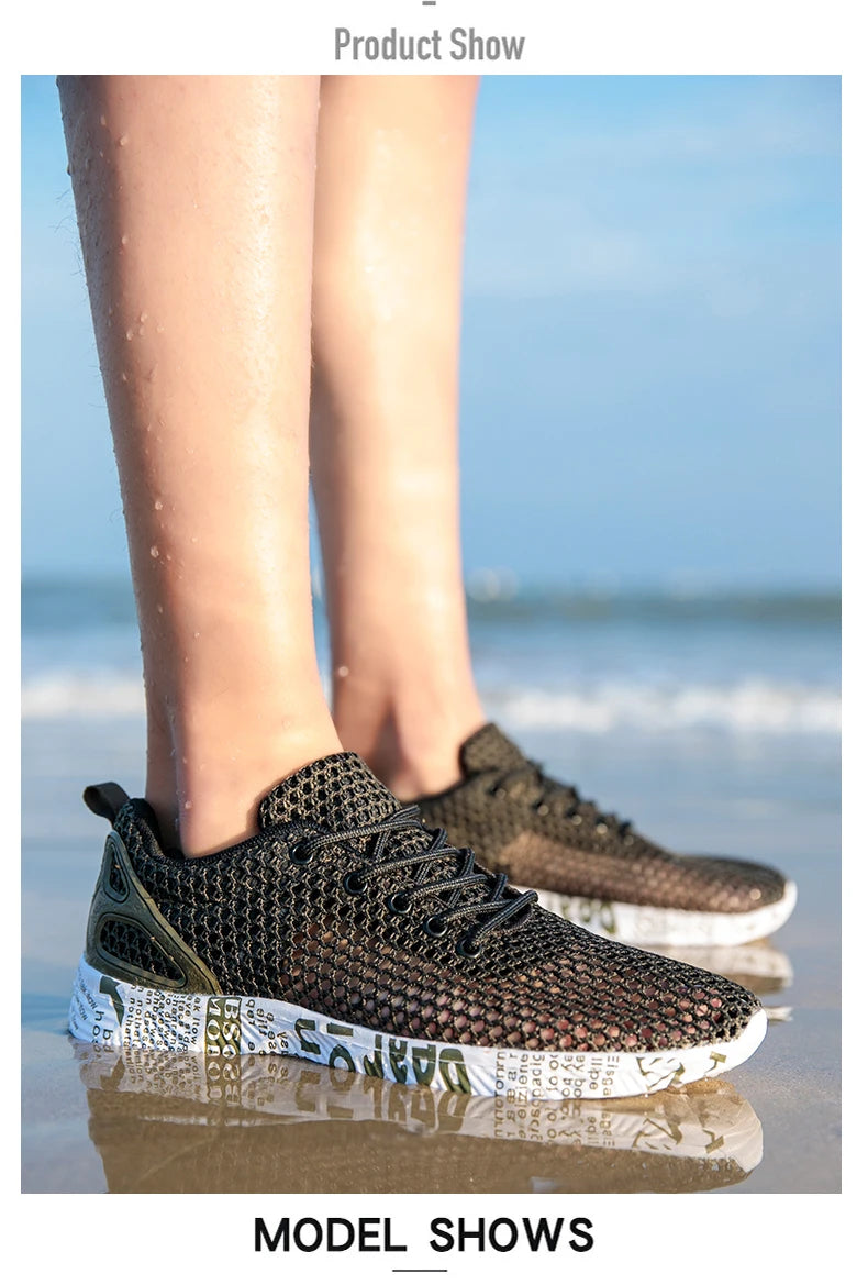 Men’s Summer Aqua Sneakers – Mesh Water Sport Shoes