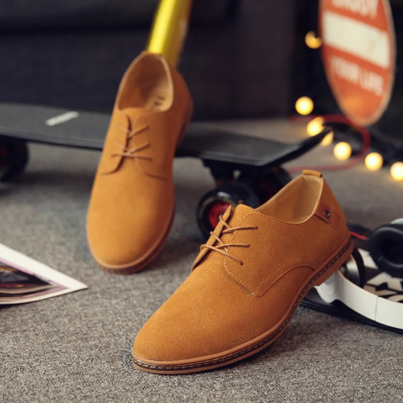 2024 Men’s Suede Oxford Shoes – Casual Dress Flats