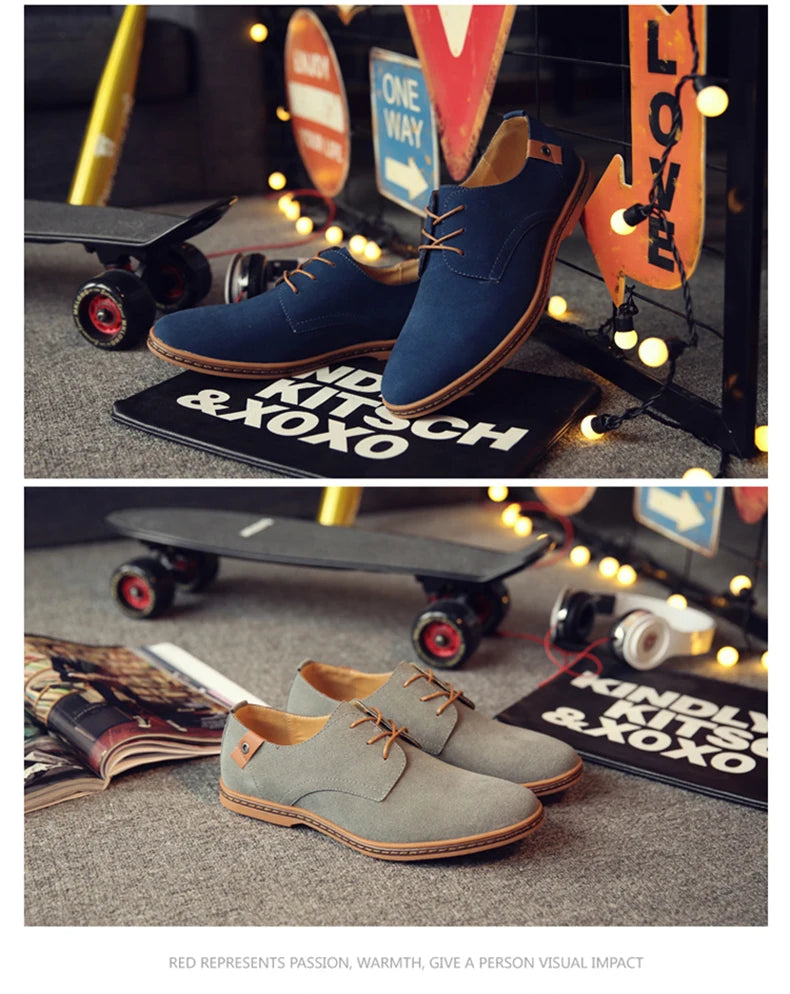 2024 Men’s Suede Oxford Shoes – Casual Dress Flats
