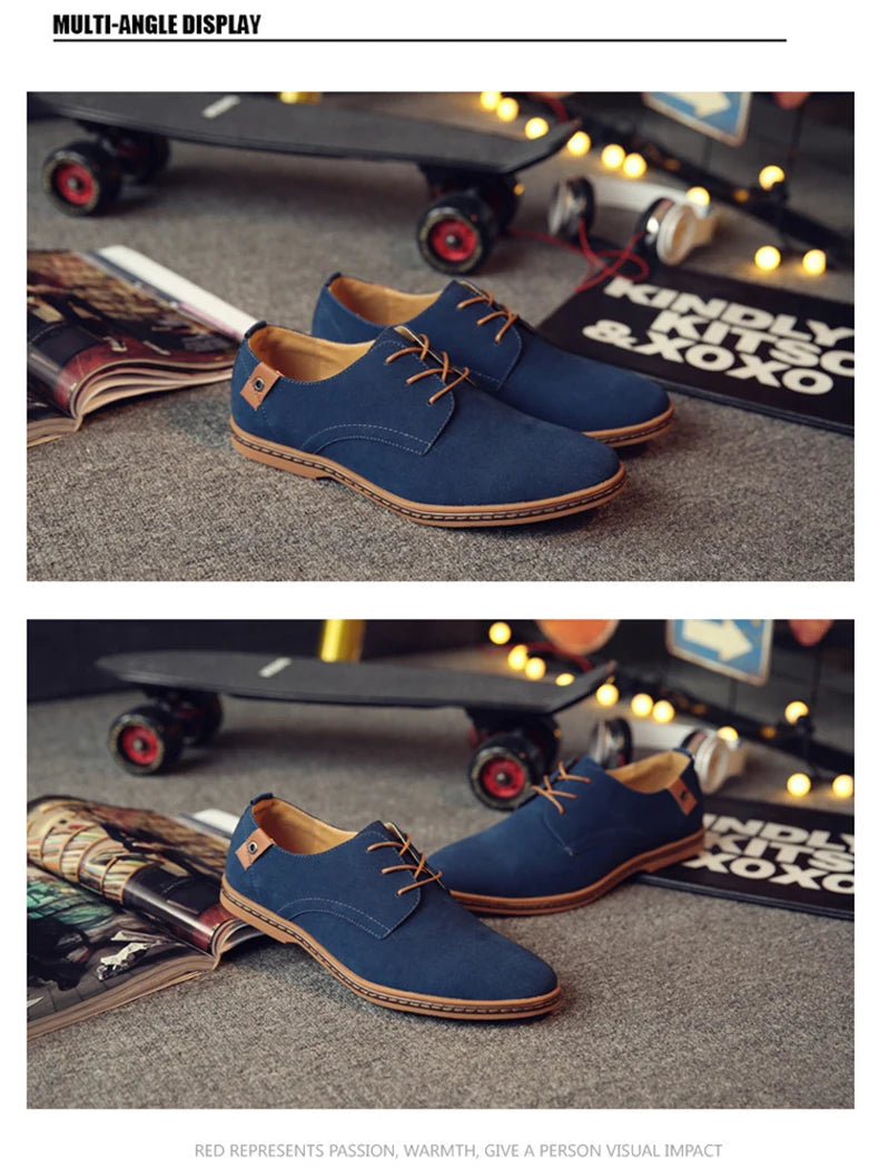 2024 Men’s Suede Oxford Shoes – Casual Dress Flats