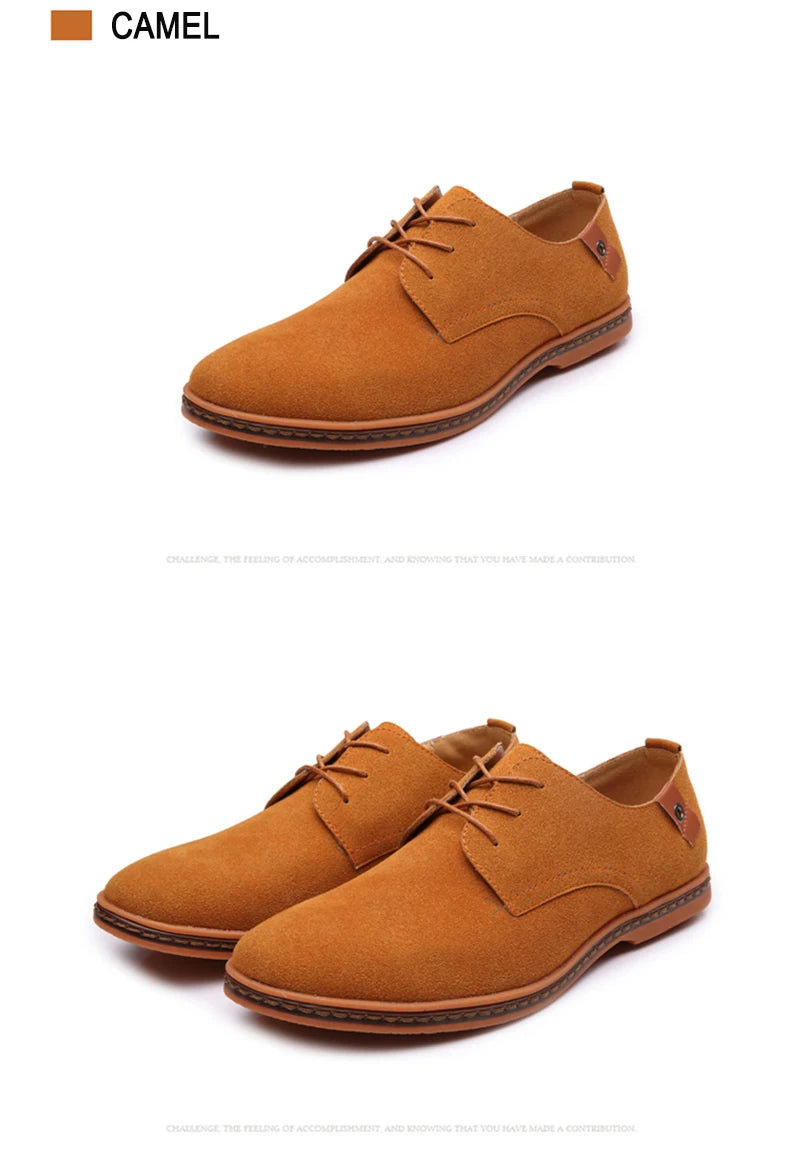 2024 Men’s Suede Oxford Shoes – Casual Dress Flats