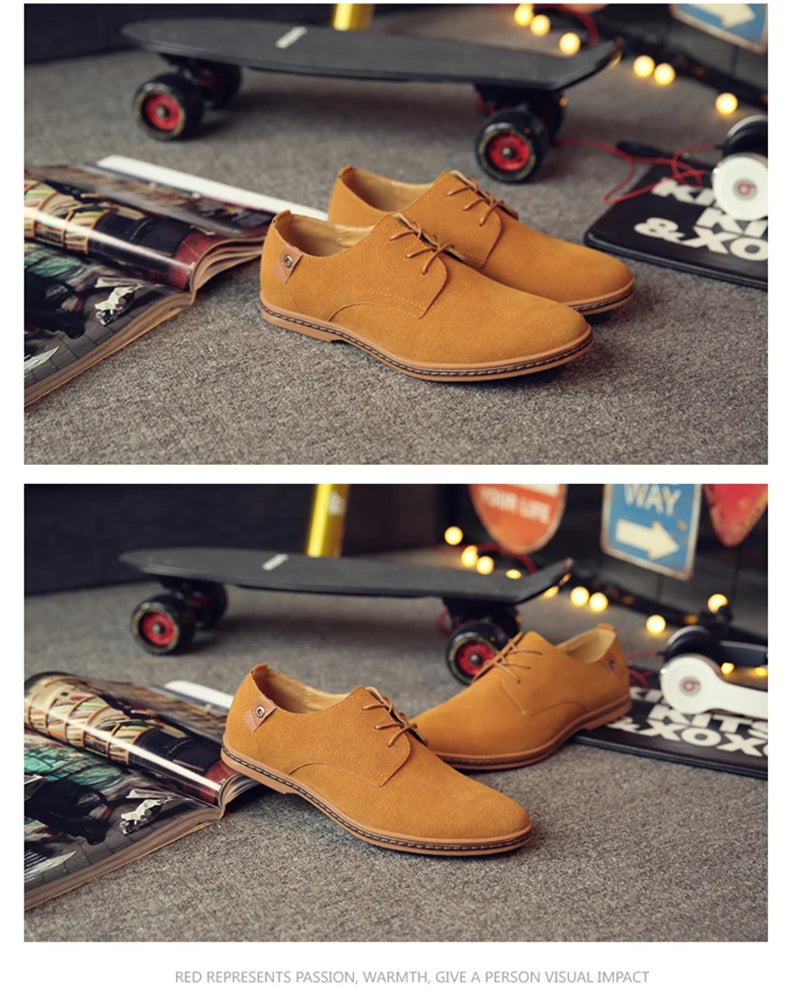 2024 Men’s Suede Oxford Shoes – Casual Dress Flats