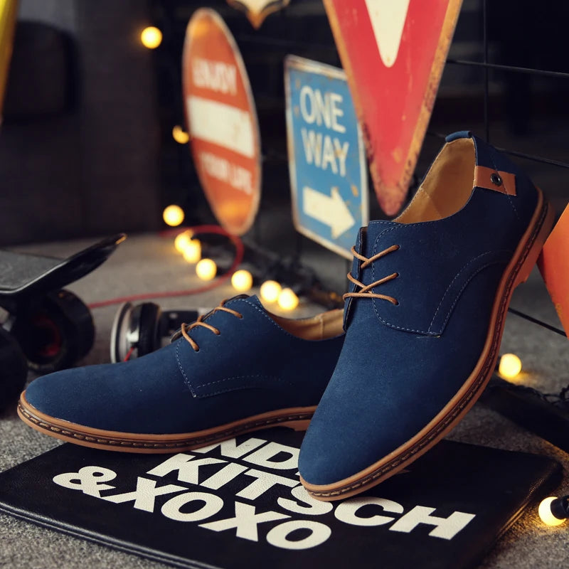 2024 Men’s Suede Oxford Shoes – Casual Dress Flats