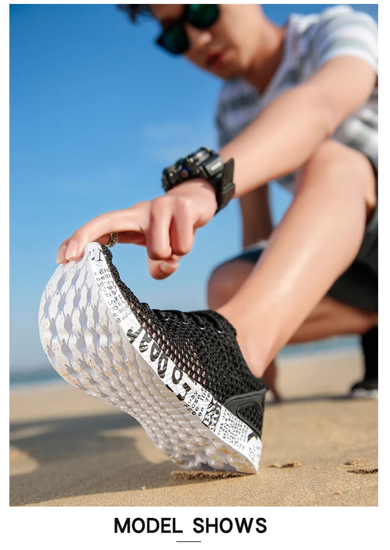 Men’s Summer Aqua Sneakers – Mesh Water Sport Shoes