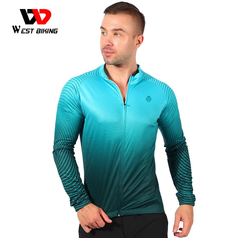 WEST BIKING Long Sleeve Cycling Jersey – Men’s Racing Shirt