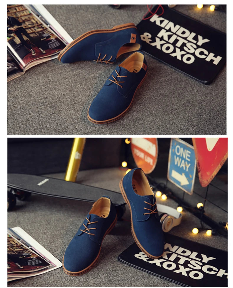 2024 Men’s Suede Oxford Shoes – Casual Dress Flats