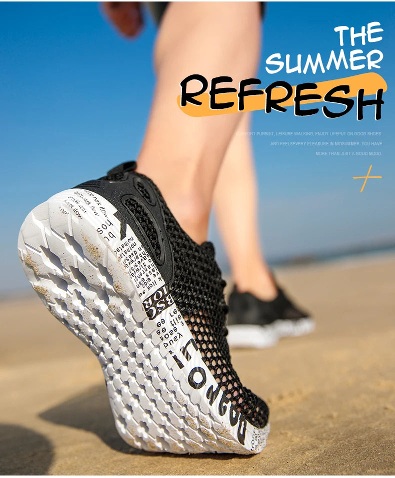 Men’s Summer Aqua Sneakers – Mesh Water Sport Shoes