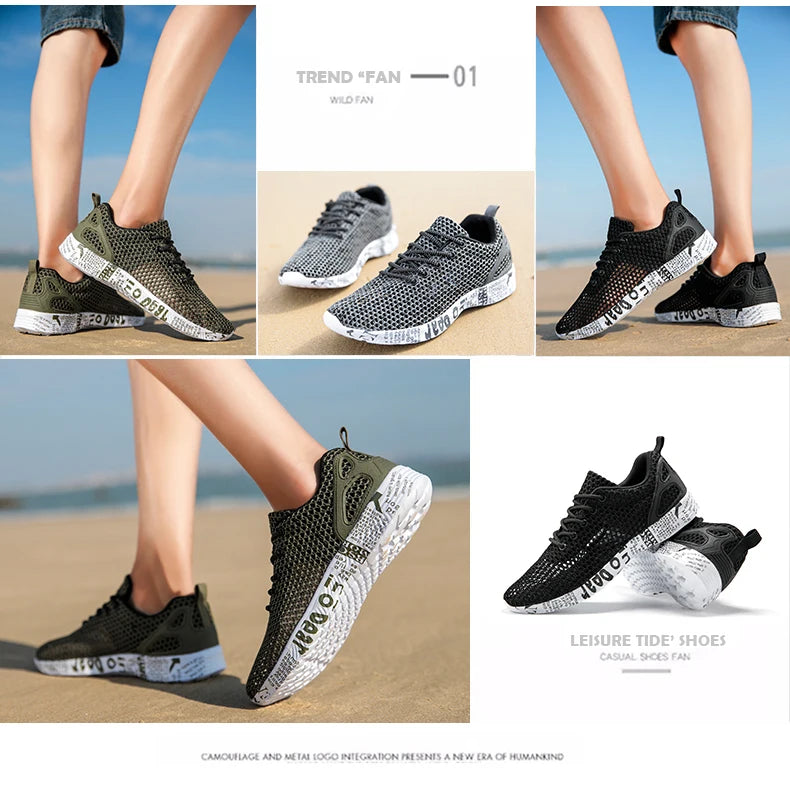 Men’s Summer Aqua Sneakers – Mesh Water Sport Shoes