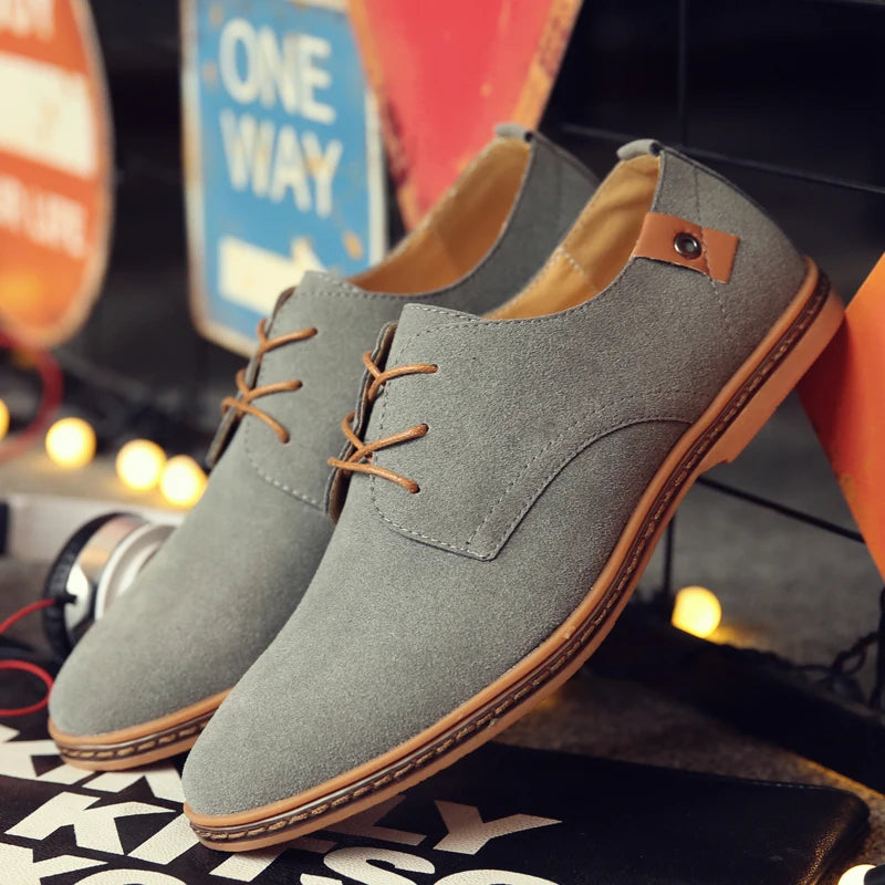 2024 Men’s Suede Oxford Shoes – Casual Dress Flats