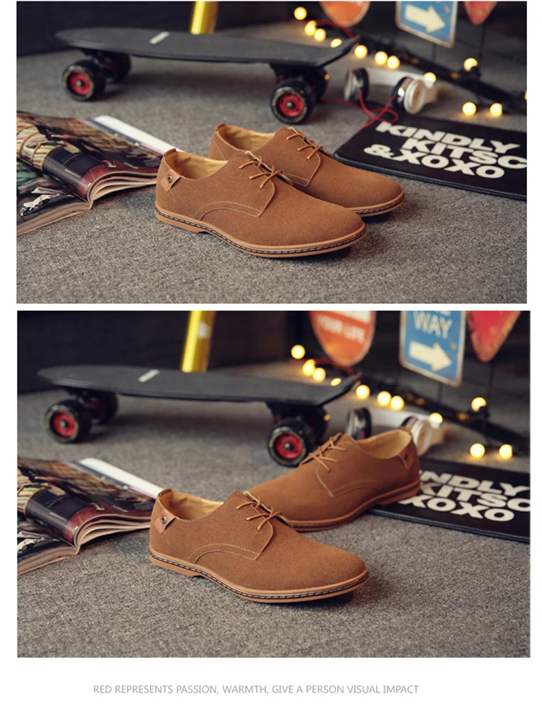 2024 Men’s Suede Oxford Shoes – Casual Dress Flats