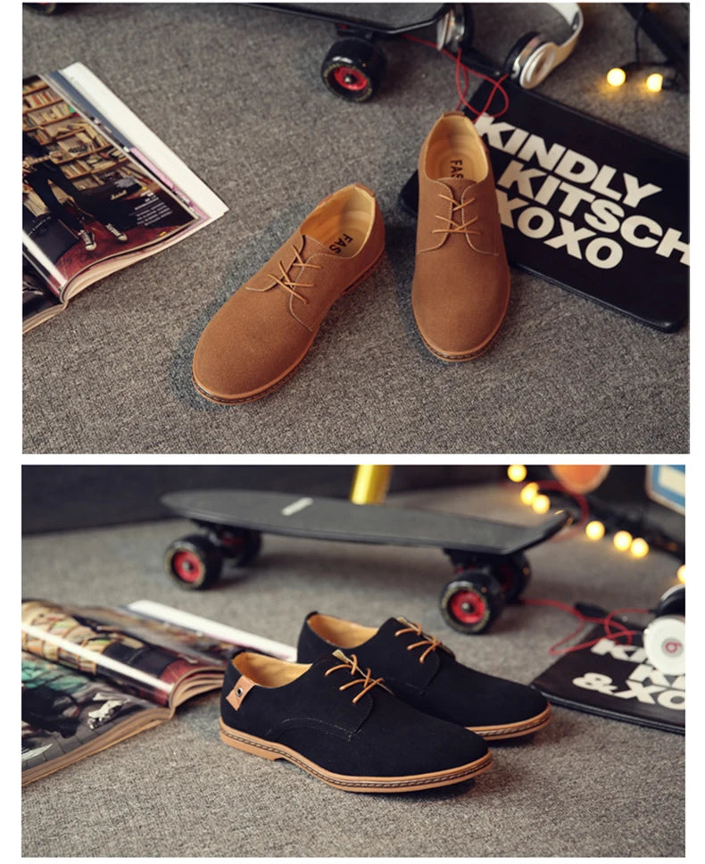 2024 Men’s Suede Oxford Shoes – Casual Dress Flats