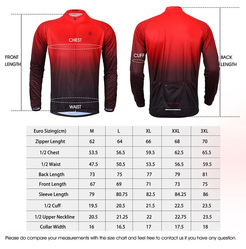 WEST BIKING Long Sleeve Cycling Jersey – Men’s Racing Shirt