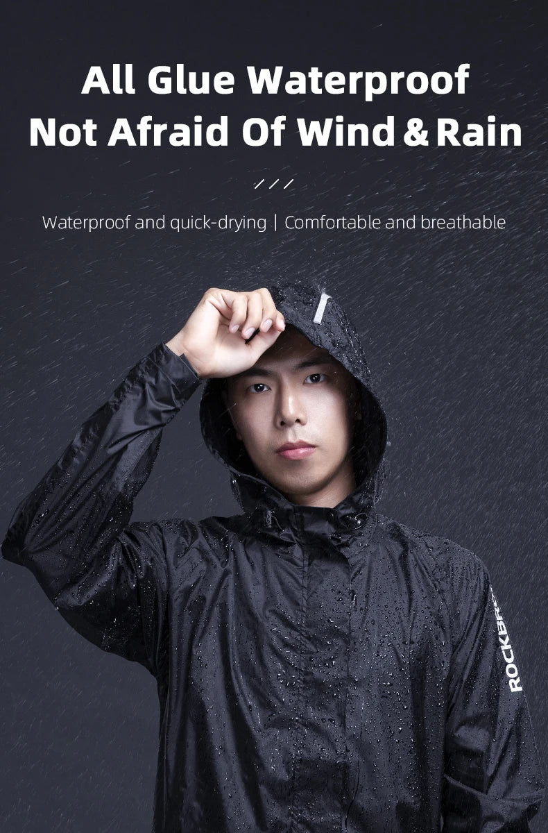 ROCKBROS Waterproof Cycling Jacket – Reflective & Hooded