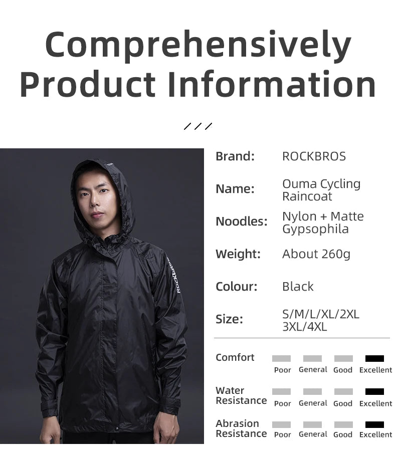 ROCKBROS Waterproof Cycling Jacket – Reflective & Hooded
