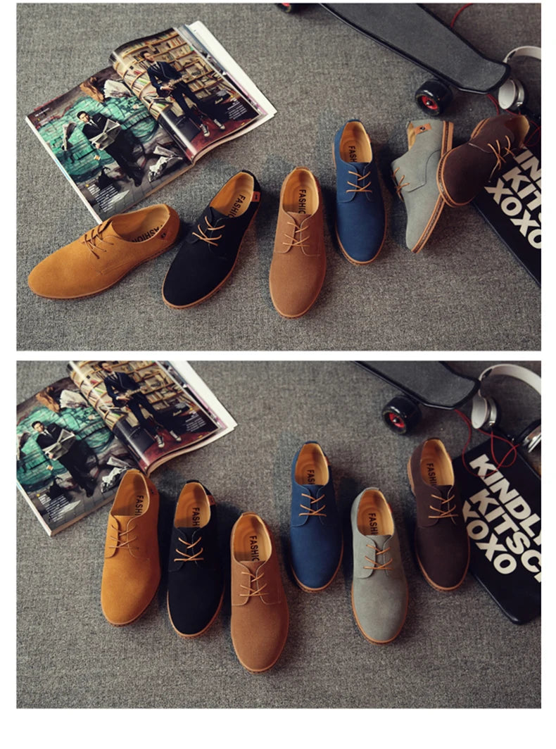 2024 Men’s Suede Oxford Shoes – Casual Dress Flats