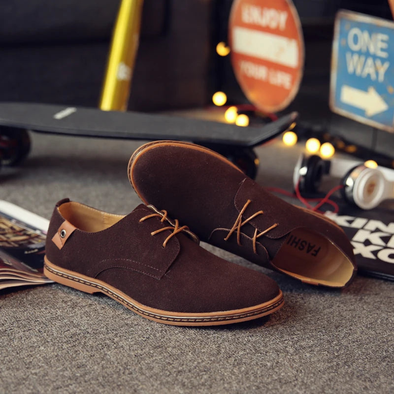 2024 Men’s Suede Oxford Shoes – Casual Dress Flats