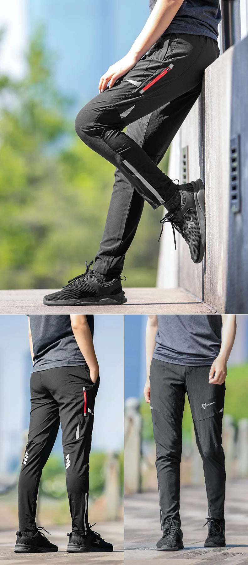 ROCKBROS Lightweight Cycling Pants – Breathable & Reflective