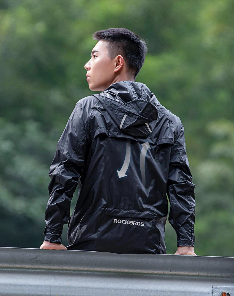 ROCKBROS Waterproof Cycling Jacket – Reflective & Hooded