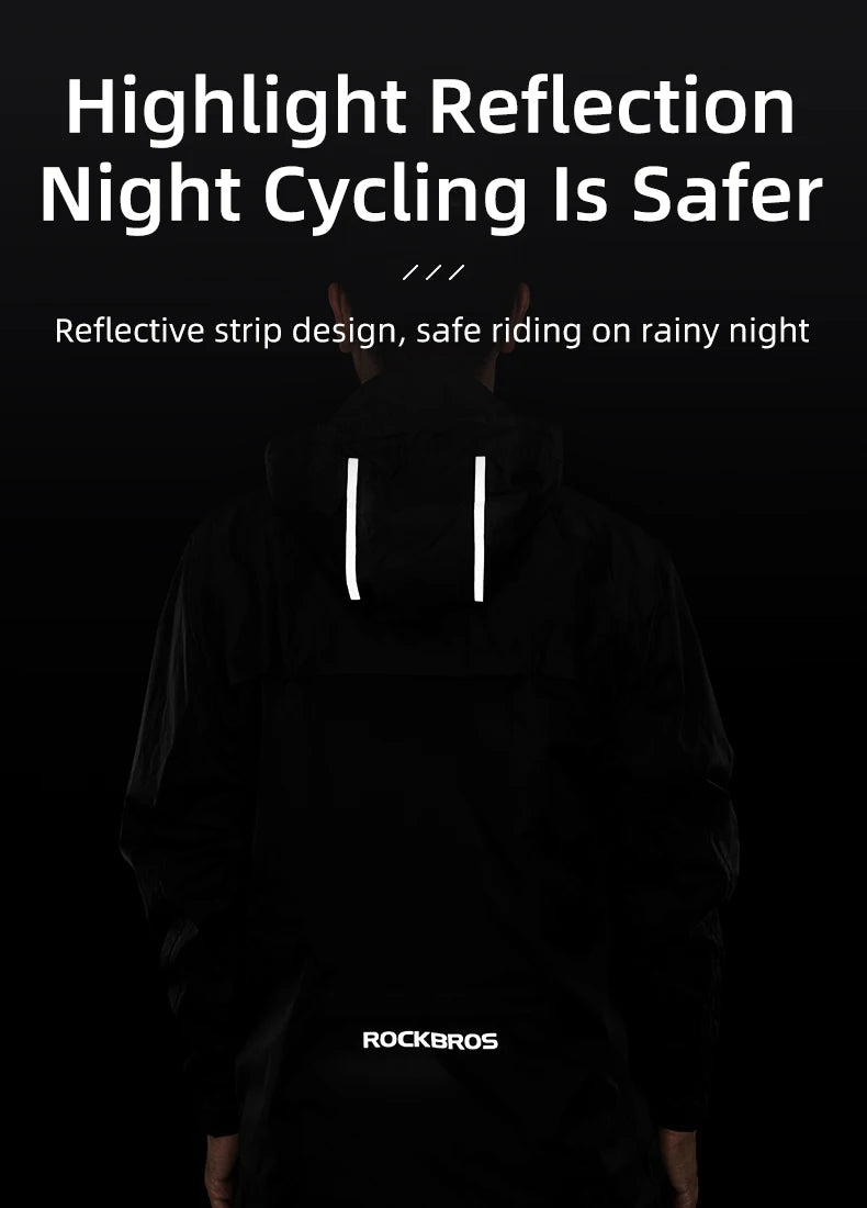 ROCKBROS Waterproof Cycling Jacket – Reflective & Hooded