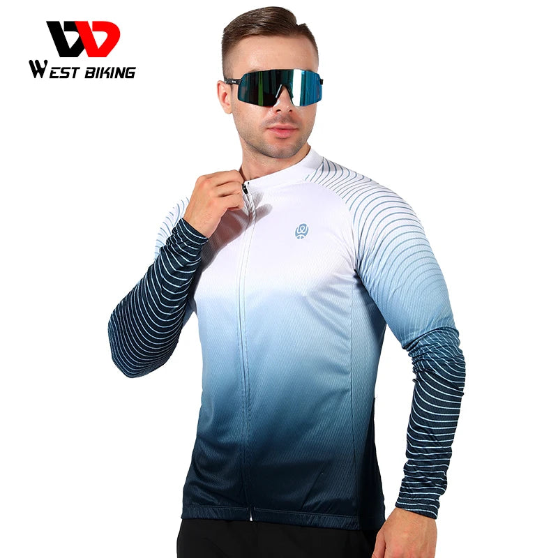 WEST BIKING Long Sleeve Cycling Jersey – Men’s Racing Shirt