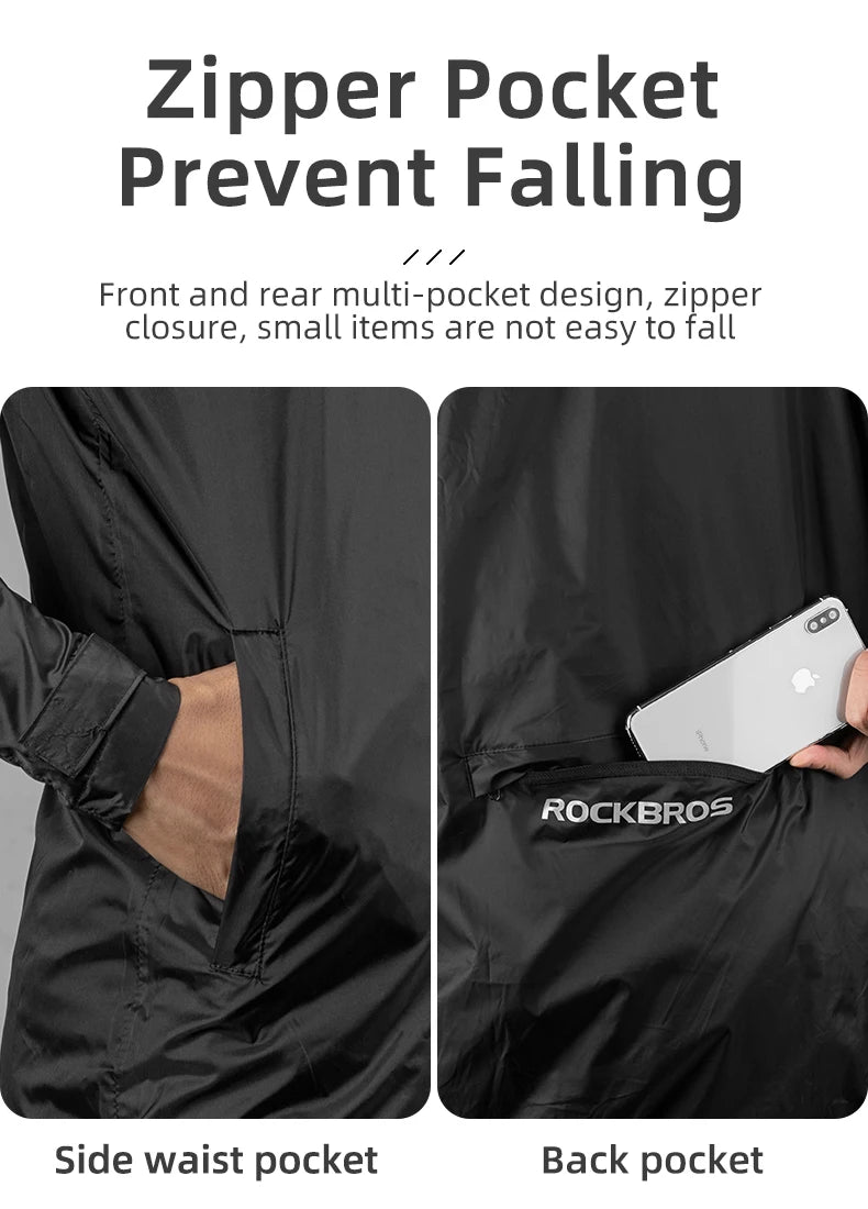 ROCKBROS Waterproof Cycling Jacket – Reflective & Hooded