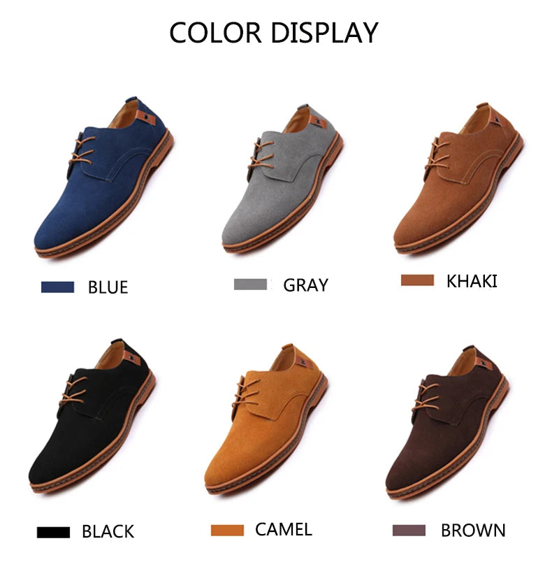 2024 Men’s Suede Oxford Shoes – Casual Dress Flats