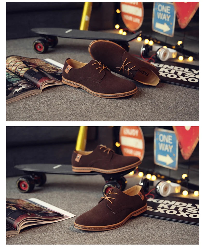 2024 Men’s Suede Oxford Shoes – Casual Dress Flats