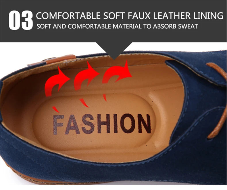 2024 Men’s Suede Oxford Shoes – Casual Dress Flats
