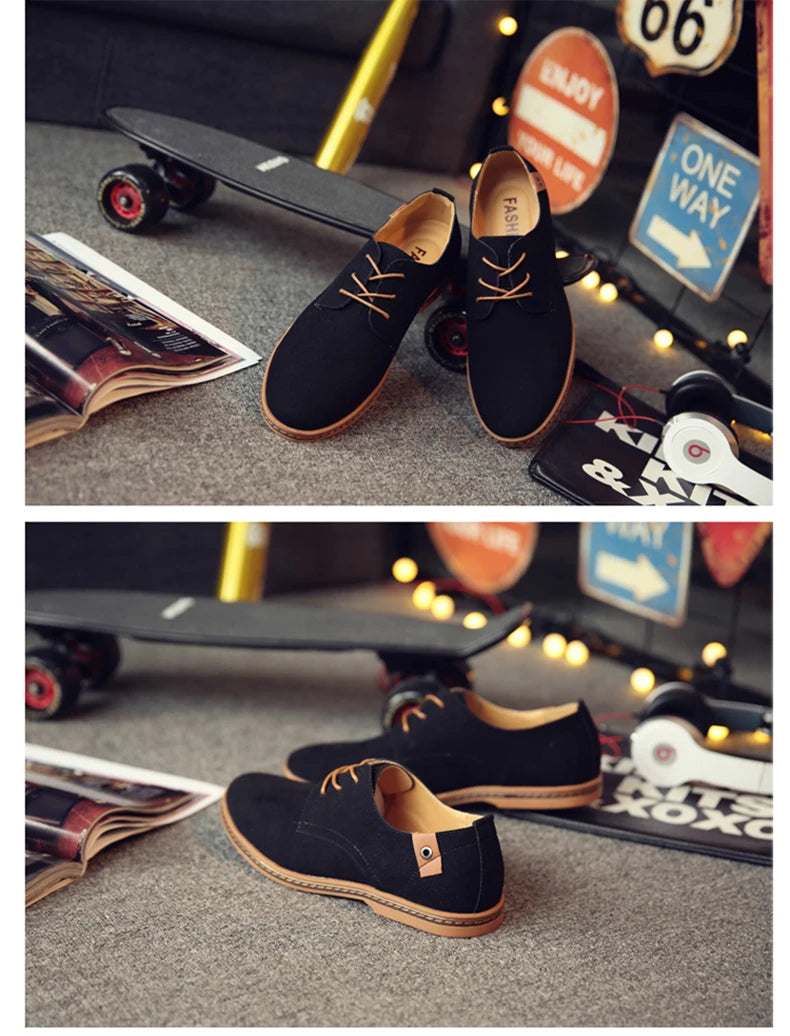 2024 Men’s Suede Oxford Shoes – Casual Dress Flats