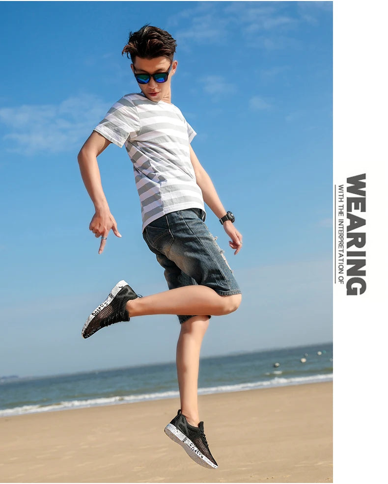 Men’s Summer Aqua Sneakers – Mesh Water Sport Shoes