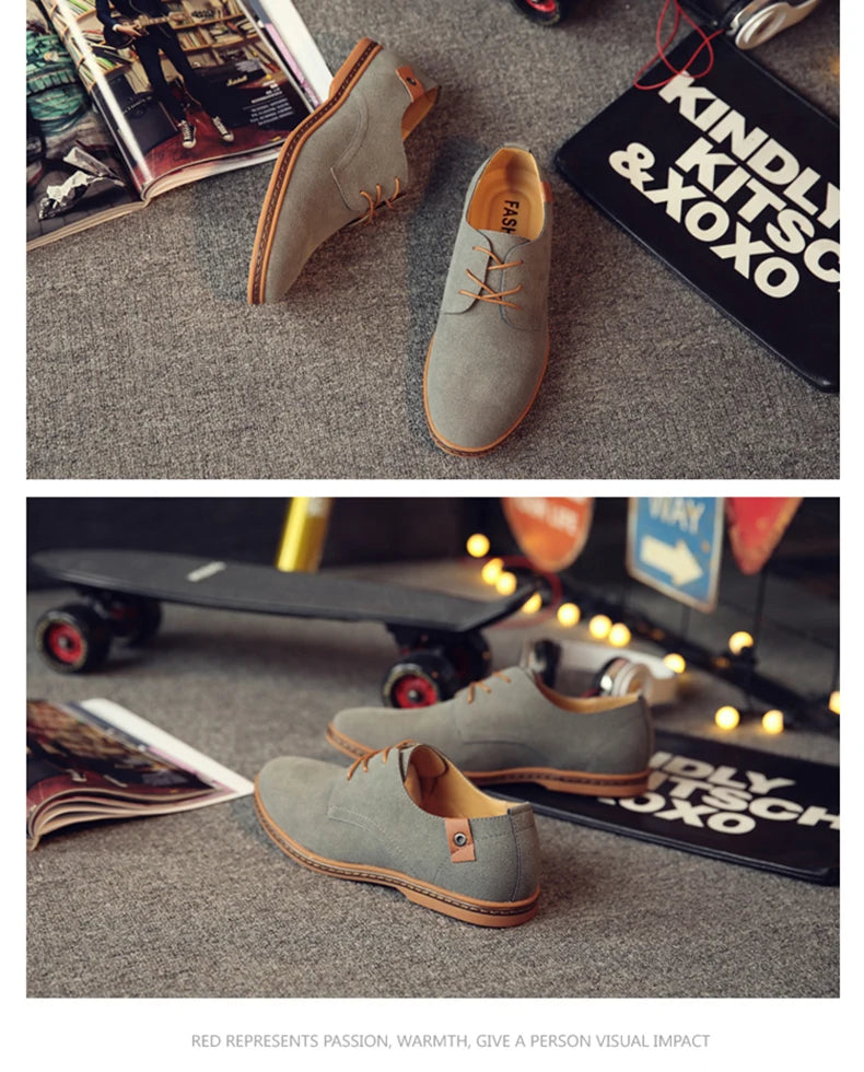 2024 Men’s Suede Oxford Shoes – Casual Dress Flats