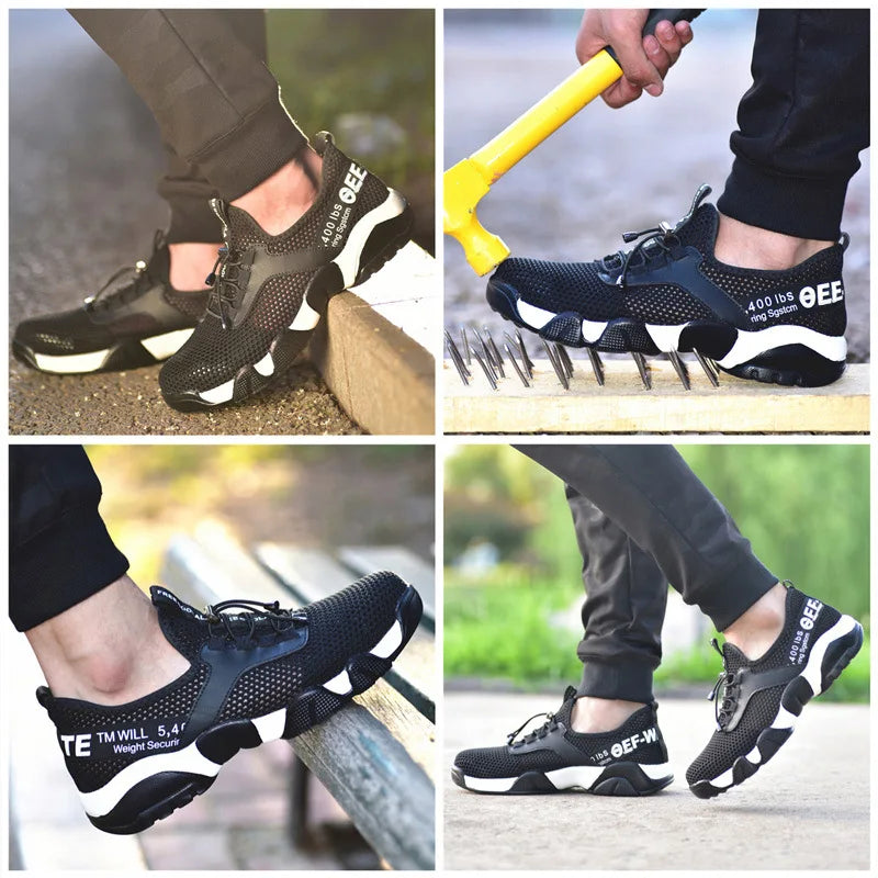 Breathable Summer Safety Shoes – Steel Toe Work Sneakers